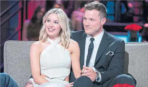  ?? JOHN FLEENOR ABC ?? Cassie Randolph was the choice of The Bachelor’s Colton Underwood, but she failed to reciprocat­e his love and left, and he sent both of the runner-ups home early.