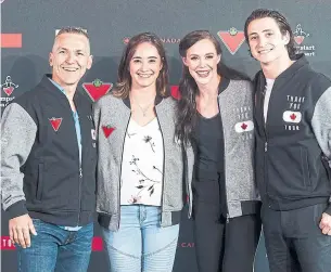  ?? MARTA IWANEK/THE CANADIAN PRESS ?? Skaters Elvis Stojko, left and Kaetlyn Osmond are joining Tessa Virtue and Scott Moir this fall on their Thank You Canada Tour. The tour will visit 30 cities across the country.