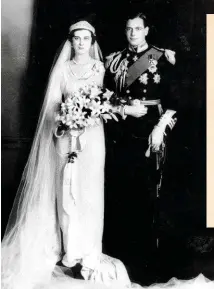  ??  ?? LEFT: The Duke of Kent and Princess Marina married on November 29, 1934. ABOVE: A huge crowd greeted the couple at Buckingham Palace.