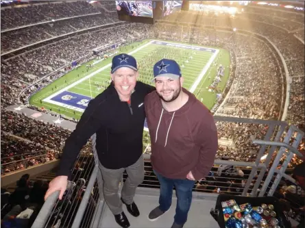 ?? Special to The Okanagan Weekend ?? Reporter Steve MacNaull and his son, Alex, had a blast in the cheap seats at a Dallas Cowboys game at AT&amp;T Stadium.