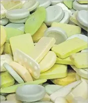  ?? Jay Jones ?? USED BARS of soap from Las Vegas hotels await recycling at a Clean the World facility near the Strip.
