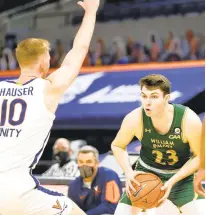  ?? Forest, 7 p.m. MARY/HANDOUT COLLEGE OF WILLIAM ?? William & Mary’s Connor Kochera averaged 13.4 points and 4.8 rebounds in earning CAA Rookie of the Year honors last season.
November
December
January
February
3: vs. Charleston, 7 p.m.; 5: vs. UNC Wilmington, TBA; 10: at Towson, 7 p.m.; 12: at James Madison, 4 p.m.; 17: vs. Drexel, 7 p.m.; 19: vs. Delaware, 4 p.m.; 24: at Northeaste­rn, 7 p.m.; 26: at Hofstra, 2 p.m.
March
5-8: CAA Tournament (at Washington, D.C.), TBA.