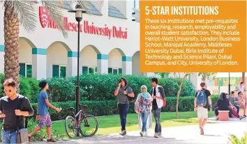  ??  ?? Middlesex University Dubai is expecting a record year of admissions despite the pandemic.