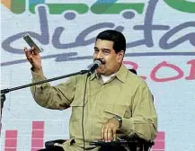  ?? AFP/Presidênci­a da Venezuela ?? Presidente Nicolás Maduro discursa em evento em Caracas