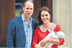  ?? Picture: PA. ?? The Duke and Duchess of Cambridge have yet to reveal the name of their third child.