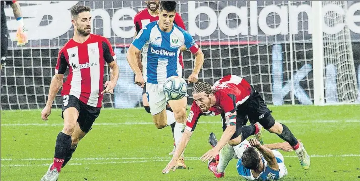  ?? FOTO: JUAN ECHEVERRÍA ?? A cero
El Athletic no logró ver puerta contra el Leganés en San Mamés (0-2), la derrota que cercenó todas las opciones de lograr una plaza para jugar competició­n europea la próxima temporada