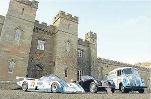  ?? Pictures: Dougie Nicolson. ?? Ecurie Ecosse Group C2, Jaguar XK 120 and a Morris Leslie vintage Austin van at the launch of the Perthshire Classic Car Festival at Scone Palace.