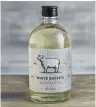  ??  ?? The White Sheep Company sheep milk and honey gin.