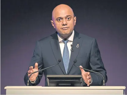  ?? Picture: PA. ?? Home Secretary Sajid Javid, who made an announceme­nt on cannabis medicine.