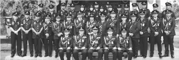  ??  ?? (Seated, second and third left) Bismillah and Ajidin with the award recipients.