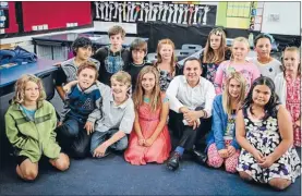  ?? Photo: MARK TANTRUM ?? Titahi Bay School room 11 pupils with Porirua mayor Nick Leggett at the policy launch last week. Back, from left, Brandon Martin-Dodson, Scott Fountain, Max Horlor, Olivia Black, Crystal McEvoy, Gabrielle James, Azaria Iti and Eloise Bason. Front, from...