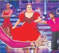  ??  ?? Susan Calman and Joe hit the floor in Blackpool last night