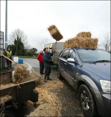  ??  ?? Farmers stocking up on straw and fodder at the Drumshanbo Horse Fair, Co Leitrim last weekend.