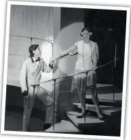  ??  ?? ON STAGE: Goodman in a high school production of The Boy Friend - cast as Polly Browne, the role that launched Julie Andrews’ Broadway career in 1954