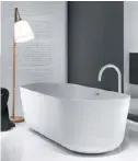  ??  ?? Falper ‘Quattro Zero’ Ceramilux freestandi­ng bath, $8095/ 1700mm, Rogerselle­r.