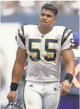  ?? ROBERT HANASHIRO, USA TODAY SPORTS ?? Hall of Famer Junior Seau, who committed suicide in 2012, suffered from CTE.