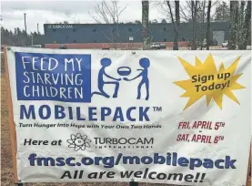  ?? PROVIDED/TURBOCAM ?? Feed My Starving Children, an annual event for Turbocam, is seeking volunteers to help package food for children around the world.