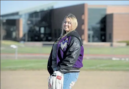  ?? JENNY SPARKS / Loveland Reporter-herald ?? After slugging eight home runs in just 16 games and hurling 104 strikeouts in about 100 innings in the circle, Bailey Carlson of Mountain View has tabbed as the RH softball player of the year for the 2020 season.