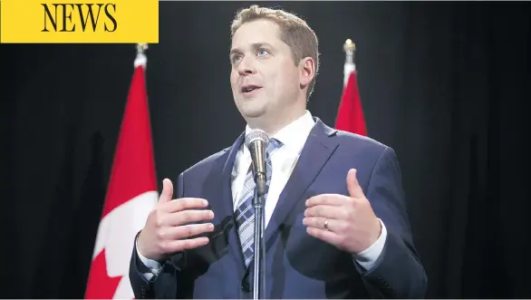  ?? COLE BURSTON/BLOOMBERG ?? Newly elected Conservati­ve leader Andrew Scheer has made a career out of being underestim­ated. The baby-faced 38-year-old who always seems to have a smile has a history of successful­ly running for office as an underdog, first against longtime...