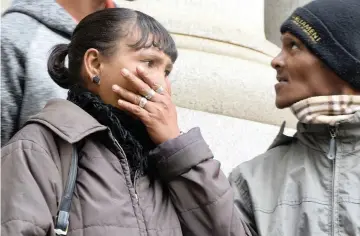  ?? PICTURE: SIPHEPHILE SIBANYONI/ AFRICAN NEWS AGENCY (ANA) ?? DEVASTATED: Courtney Pieters’ parents, Jaunita Pieters and Aaron Faurie, outside the Western Cape High Court after the hearing of murder suspect Mortimer Saunders.