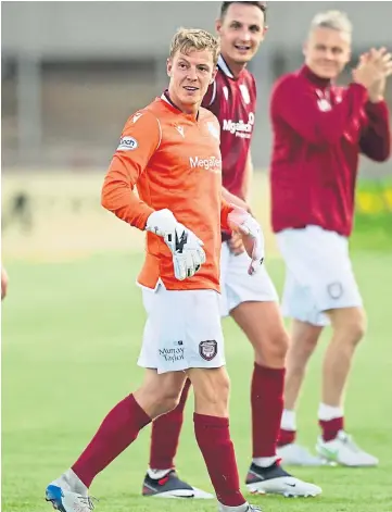  ??  ?? GLOVE STORY: David Gold kept a clean sheet in Arbroath’s 2-0 win against East Fife.