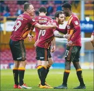  ??  ?? GOOD TIMES: Bradford celebrate their second