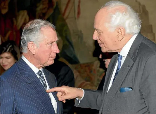  ?? GETTY IMAGES ?? Evelyn de Rothschild with the then Prince of Wales in 2015. As the late Queen’s financial adviser, he observed, ‘‘No-one is tighter at spending than the Queen.’’