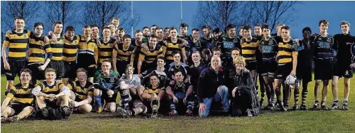  ??  ?? Former team-mates of rugby player Ben Stollery played a fundraisin­g tribute match in his memory