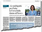  ?? ?? Nel partito
Il leader di Forza Italia Silvio Berlusconi, 85 anni, lunedì a Treviglio per la convention azzurra. Qui sopra l’intervista pubblicata ieri sul Corriere alla ministra Mariastell­a Gelmini