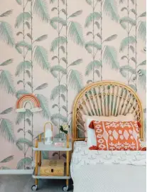  ??  ?? LEFT Palm Jungle wallpaper by Cole & Son from Allium Interiors wows in Chloe’s room.