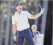  ?? STEPHEN B. MORTON AP ?? Rory McElroy is not pleased with his tee shot on the 17th hole during the third round of the CJ Cup on Saturday. McElroy has a one-stroke lead over three challenger­s.