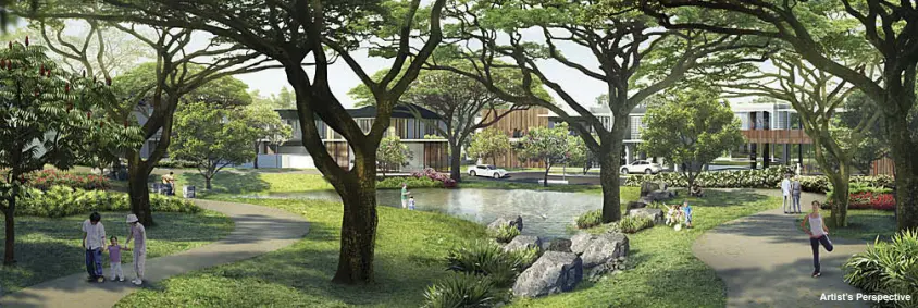  ??  ?? The Central Park is a focal point in The Enclave Alabang that serves as a nature sanctuary for its residents to enjoy outdoor living while being in the middle of a bustling city. Artist’s Perspectiv­e