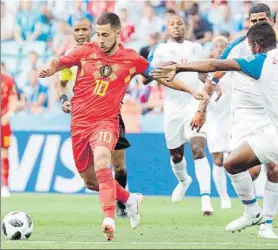  ?? FOTO: EFE ?? Hazard conduce el balón durante un lance del partido de ayer ante Panamá