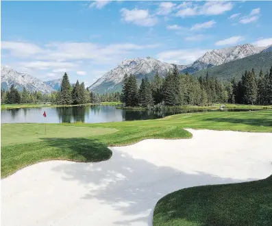  ?? STEVE BAYLIN ?? The third green of the Mount Lorette course provides one of the several splendid views players enjoy while playing the Kananaskis Country Golf Course. The course will result in an increase in tourism, especially from the United States.