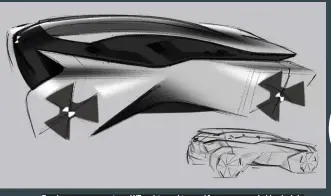  ??  ?? Este boceto muestra cómo el X5 podría cambiar en el futuro: estamos hablando de la próxima generación, con las ruedas debajo de un carenado