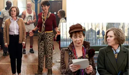  ??  ?? ABOVE: Celia and Imelda Staunton play contrastin­g sisters in the recently released film Finding Your Feet. LEFT: Celia with Judi Dench in The Best Exotic Marigold Hotel.