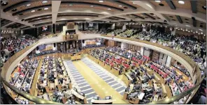  ??  ?? JUDGEMENT DAY: A general view of South Africa’s Parliament in Cape Town is seen during a motion to impeach President Jacob Zuma after the constituti­onal court ruled that he breached the constituti­on, April 5, 2016.