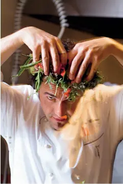  ??  ?? Chef Stefano Baiocco of two-Michelin-starred Grand Hotel A Villa Feltrinell­i in Gargnano, Italy.