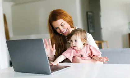  ??  ?? ‘Now we’re all under lockdown, we get to witness the big video-calling apps fight each other to the death for dominance.’ (Posed by models.) Photograph: Jessica Peterson/Getty Images/Tetra Images RF