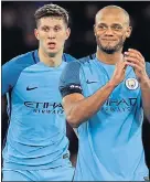  ??  ?? TOP PAIR: Stones (left) with Kompany