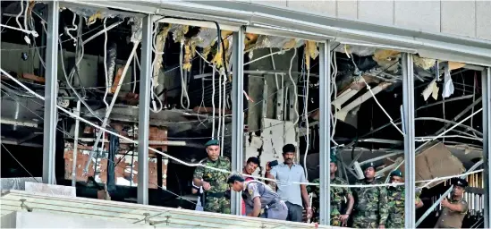  ?? Pic by Amila Gamage. ?? The devastated Shangri-La hotel.