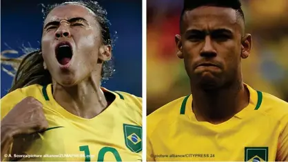  ??  ?? Ganrán lo mismo: Marta (izq,) y Neymar Jr.