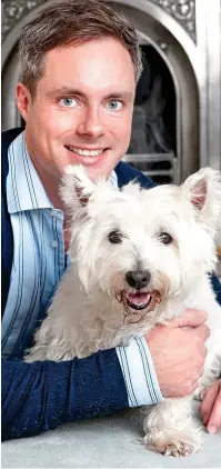  ??  ?? Platonic parting: Henry with Lily the dog, who is shared with Henry’s former wife, Sophie