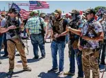  ?? Jacy Lewis / Reporter-telegram file photo ?? Members of Open Carry Texas rally in June 2020 in West Odessa. A bill allowing unlicensed people to openly carry guns has a chance of becoming law in Texas.