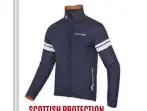  ??  ?? SCOTTISH PROTECTION ENDURA PRO SL SHELL JACKETII £164.99 Developed in Scotland, the Endura’s three-layer Exoshell40 fabric has taped seams, a long dropped tail and waterproof zip. Stretchy shoulders, sides and cuffs allow easy movement, and there’s an external gel pocket.