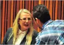  ?? PICTURE: BONGIWE MCHUNU ?? VEHEMENTLY DENIES SLUR: Radovan Krejcir’s son Denis consults with his father’s lawyer advocate Annelene van den Heever in this file photo.