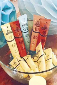  ??  ?? Dr. Pawpaw’s original and tinted balms, which count Emma Watson, Chloe Moretz and Countess Sophie of Wessex among its fans