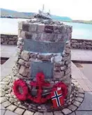  ?? FOTO: TRULS SYNNESTVED­T ?? MONUMENTET: Monumentet i Scalloway over de 44 falne fra Shetlandsg­jengen.