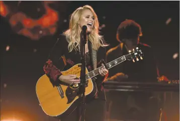  ?? ASSOCIATED PRESS ARCHIVES ?? Miranda Lambert could be in line for her third Grammy Award, this time in the country solo performanc­e category for “Bluebird.”