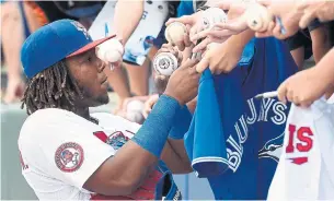  ?? NATHAN DENETTE/THE CANADIAN PRESS ?? At 19, Vladimir Guerrero Jr. was the reason the Bisons opened the gates early on Tuesday.